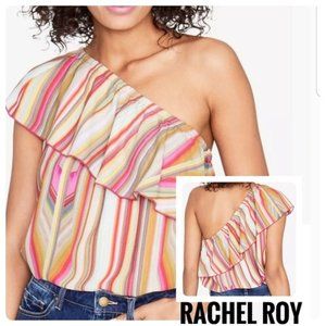 Rachel by Rachel Roy Striped One Shoulder Top NWT sz XXL
